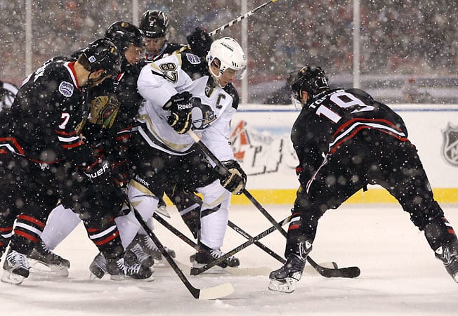 The game between the Blackhawks and Penguins at Soldier Field was part of hockey’s big year.